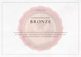 Vorschau - Stationenlernen - Bronze Urkunde Einmaleins - Deckblatt