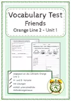 Vorschau - Test - Vocabulary Test - Friends (Orange Line 2) - Deckblatt