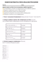 anteprima - Compiti in classe/Test - Matematica: Prova della moltiplicazione - Pagina 1