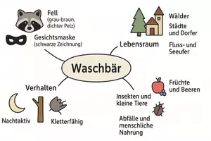 Vorschau - Arbeitsblätter - Lernposter + Arbeitsblätter zum Thema "Waschbär" + Lösung & MP3 + Mindmap - Seite 2