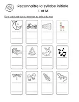 Aperçu - Feuilles d'exercices - Phonologie - Les Syllabes en M / L / N - Page de couverture