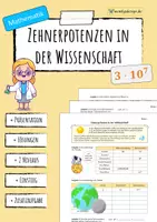 Vorschau - Arbeitsblätter - Zehnerpotenzen - Wissenschaftliche Schreibweise - Deckblatt