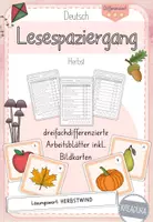 Vorschau - Arbeitsblätter - Lesespaziergang Herbst - Differenziert - Wörter & Sätze lesen - Deckblatt