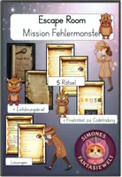 Vorschau - Unterrichtsreihen - Escape Room Deutsch Rechtschreibung (wenig Vorbereitung) - Deckblatt