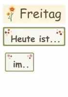 Vorschau - Präsentationen/Tafelbilder - Wochentage und Datum (Zahlen) Karten - Seite 1