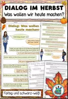 Vorschau - Arbeitsblätter - Dialog "Was wollen wir heute machen?" Meinung äußern - der Herbst - DaZ / Deutsch - Deckblatt