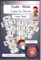 Vorschau - Stationenlernen - Erzähl - Würfel/ Geschichtenwürfel / Cube for a story (Verben) - Deckblatt
