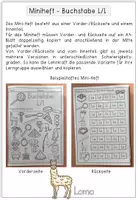 Vorschau - Arbeitsblätter - Buchstabe L l - Miniheft - Faltheft - Buchstabeneinführung - Seite 1