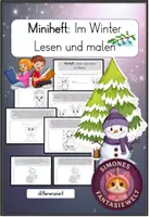 Vorschau - Arbeitsblätter - Winter Miniheft: Lesen und Malen – Differenzierte Aufgaben - Deckblatt