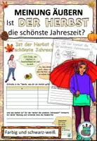 Vorschau - Arbeitsblätter - "Ist der Herbst die schönste Jahreszeit?" Meinung äußern - mit Redemitteln - DaZ / DaF / Deutsch - Seite 3
