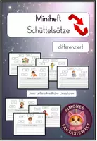 Vorschau - Stationenlernen - Miniheft Schüttelsätze – Satzbau üben mit Differenzierung - Deckblatt