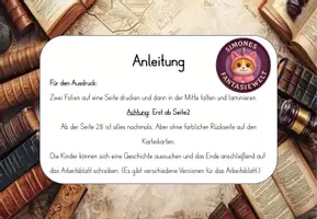 Vorschau - Arbeitsblätter - Kreatives Schreiben: Geschichten fortsetzen Kartei + Schreibblätter - Seite 1