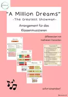 Vorschau - Unterrichtsreihen - "A Million Dreams" - Klassenmusizieren mit The Greatest Showman (Arrangement) - Deckblatt
