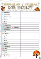 Vorschau - Arbeitsblätter - Singular / Plural "Der Herbst" DaZ / DaF / Deutsch - Seite 2