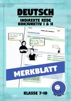 Vorschau - Arbeitsblätter - Merkblatt: Indirekte Rede / Konjunktiv I & II - Deckblatt