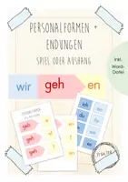Vorschau - Präsentationen/Tafelbilder - Personalformen und Verb-Endungen - Deckblatt