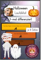 Vorschau - Spiele - Halloween Laufdiktat & Schleichdiktat – 3 Differenzierungsstufen - Deckblatt