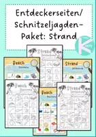 Vorschau - Spiele - Entdeckerseiten / Schnitzeljagd - Strand - deutsch & englisch - Deckblatt
