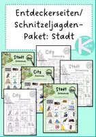 Vorschau - Arbeitsblätter - Entdeckerseiten / Schnitzeljagd - Stadt - deutsch & englisch - Deckblatt