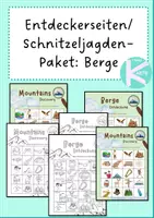 Vorschau - Arbeitsblätter - Entdeckerseiten / Schnitzeljagd - Berge - deutsch & englisch - Deckblatt