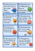 Vorschau - Aufgabenkarten - Aussagen rund um den Klassensprecher - Seite 1