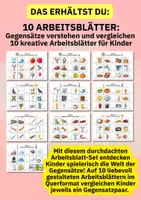Vorschau - Arbeitsblätter - Gegensätze spielerisch lernen – 10 kreative Arbeitsblätter zum Vergleichen für Kinder - Seite 1