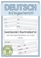 Vorschau - Aufgabenkarten - ANFANGSUNTERRICHT Abschreibkartei (wachsendes) Materialpaket - Deckblatt