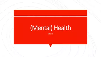 Vorschau - Stundenentwürfe - (Mental) Health Presentation + Worksheets - Deckblatt