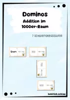 Vorschau - Spiele - Dominos: Addition im 1000er-Raum (7 Stück) - Deckblatt