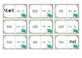 Vorschau - Spiele - Dominos: Subtraktion im 1000er-Raum (7 Stück) - Seite 2