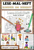 Vorschau - Arbeitsblätter - Lese-Mal-Heft "Kinder im Herbst" DaZ / DaF / Deutsch - Deckblatt