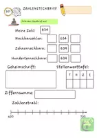 Vorschau - Arbeitsblätter - Arbeitsblätter und Zielüberprüfung Zahlen und Daten 3 - Seite 1