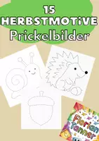 Vorschau - Mal- und Bastelvorlagen - Prickelbilder Grundschule – 15 Herbstmotive - Deckblatt