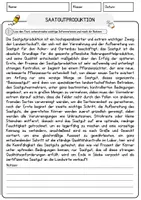 Vorschau - Arbeitsblätter - Saatgutproduktion Biologie Pflanzen Lesetext mit Richtig Falsch Multiple Choice und Offenen Fragen - Seite 1