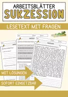 Vorschau - Arbeitsblätter - Sukzession Biologie Pflanzen Lesetext mit Richtig Falsch Multiple Choice und Offenen Fragen - Deckblatt