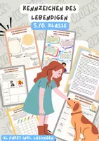 Vorschau - Arbeitsblätter - Kennzeichen des Lebendigen, Lehre des Lebens | Unterrichtsreihe "Tiere in unserem Umfeld", Biologie, Klasse 5./6. - Deckblatt