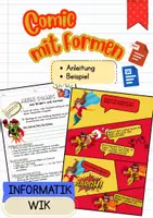 Vorschau - Arbeitsblätter - Formen und Bilder einfügen/formatieren in Word oder PPT - COMIC erstellen - Deckblatt