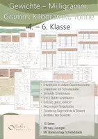 Vorschau - Arbeitsblätter - Gewichte mg, g, kg, t - 4.bis 6.Klasse - 10 Seiten - Deckblatt