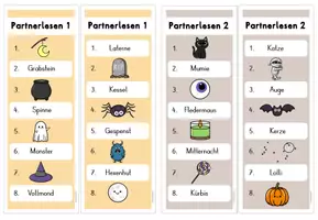 Vorschau - Spiele - Partnerlesen Halloween | Freiarbeit Klasse 1 und 2 - Wörter und Sätze - Seite 2