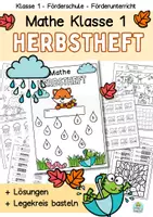 Vorschau - Unterrichtsreihen - Mathe Arbeitsblätter Klasse 1, Zahlenraum 10, Übungsblätter Lernheft Herbst mit Lösung - Deckblatt
