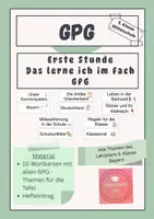 Vorschau - Präsentationen/Tafelbilder - Das lerne ich im Fach GPG 5 - Wortkarten und Hefteintrag - Deckblatt