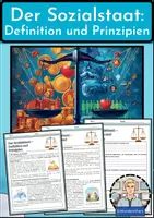 Vorschau - Arbeitsblätter - Sozialstaat einfach erklärt - Arbeitsblätter mit Lösungen für Erdkunde Klasse 9/10 - Deckblatt