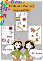 Vorschau - Spiele - Finde den Zwilling - Anlaute, Zahlen - Deckblatt