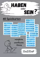 Vorschau - Bildkarten - Verben HABEN oder SEIN - Spielkarten - DaZ/DaF - Deckblatt