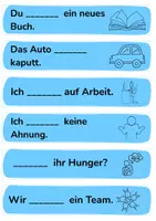 Vorschau - Bildkarten - Verben HABEN oder SEIN - Spielkarten - DaZ/DaF - Seite 1