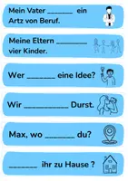 Vorschau - Bildkarten - Verben HABEN oder SEIN - Spielkarten - DaZ/DaF - Seite 2