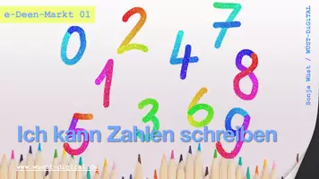 Vorschau - Stationenlernen - Ich kann Zahlen schreiben 0-9/interaktiv + digital (Format: keynote incl. Videos) + Erklärvideo - Seite 1