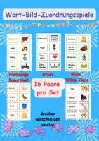 Vorschau - Arbeitsblätter - Bild-Wort-Zuordnungsspiele: Komplettpaket - Deckblatt