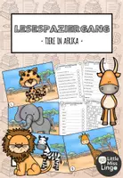Vorschau - Arbeitsblätter - Lesespaziergang Klasse 1 + 2 – Tiere in Afrika (Lesetraining) - Deckblatt
