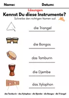 Vorschau - Arbeitsblätter - Percussioninstrumente und Schlagzeug benennen (+ Lösungen) - Seite 3